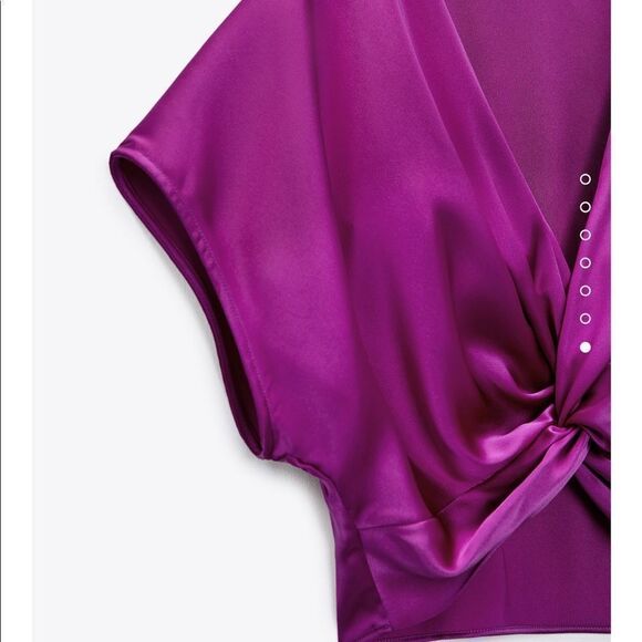 Zara knotted satin effect top - Picture 8 of 9